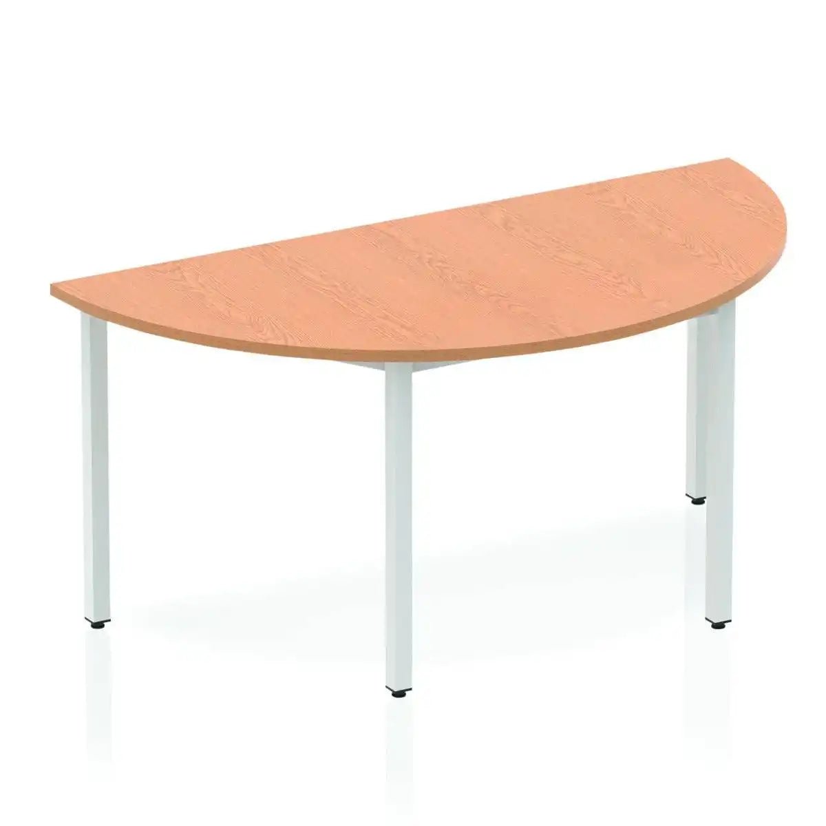 Impulse 1600mm Semi Circle Table Oak Top Box Frame Leg