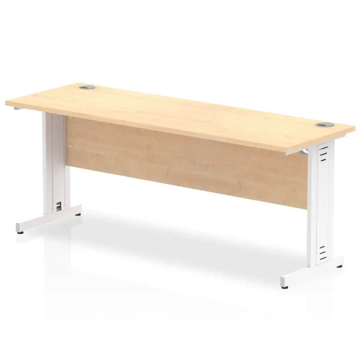 Impulse 600mm deep Straight Desk Maple Top Cable Managed Leg