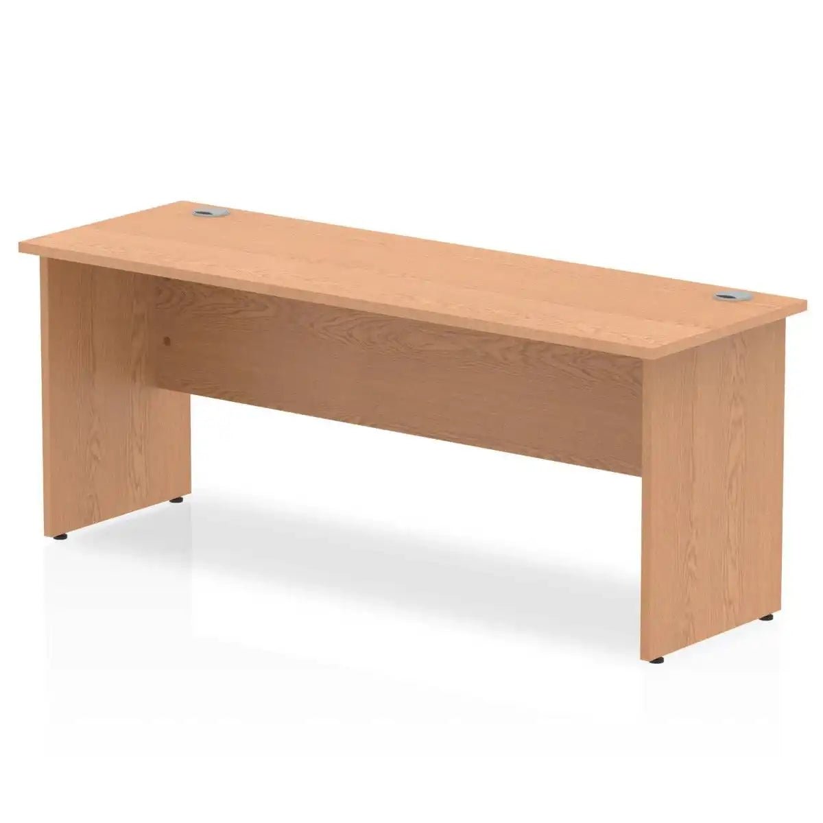 Impulse 600mm deep Straight Desk Oak Top Panel End Leg