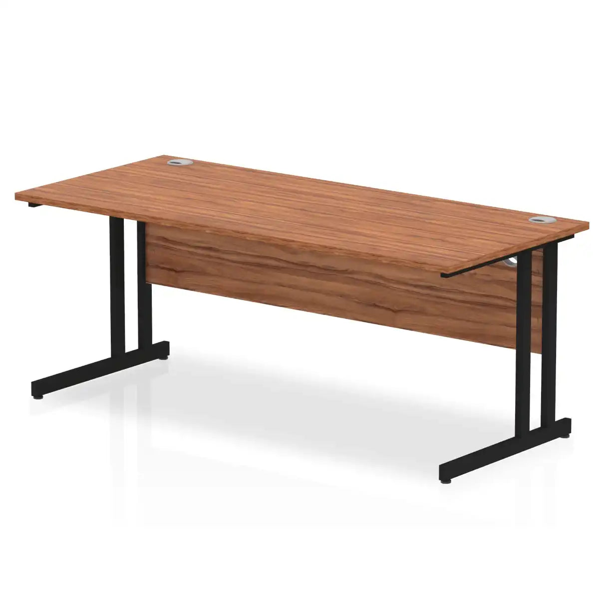 Impulse 800mm deep Straight Desk Walnut Top Cantilever Leg