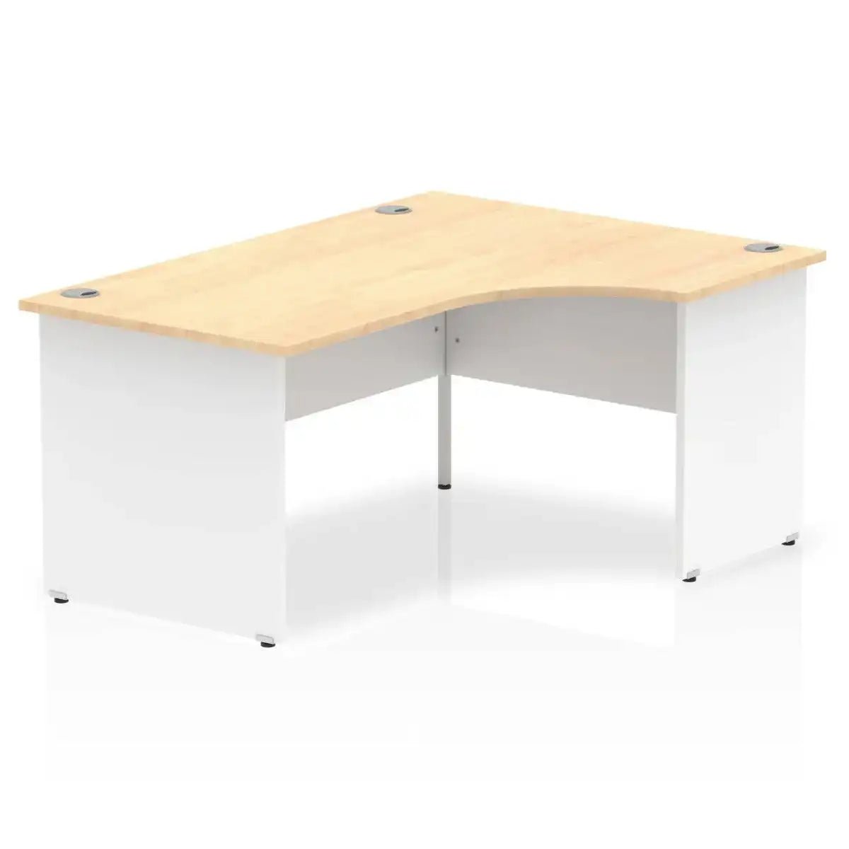 Impulse Crescent and Corner Desk with Maple Top and White Panel End Leg - Price Crash Furniture