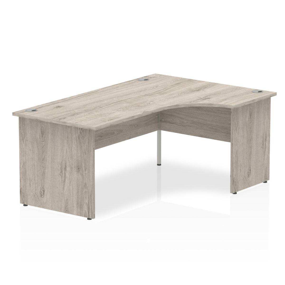 Impulse Crescent Desk Oak Top Panel End Leg