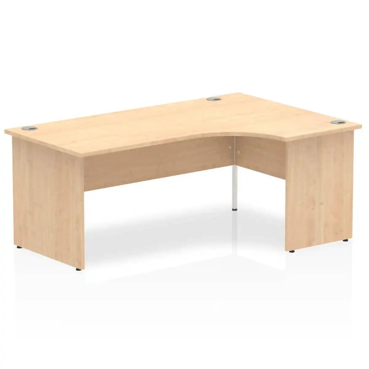 Impulse Crescent Desk Maple Top Panel End Leg
