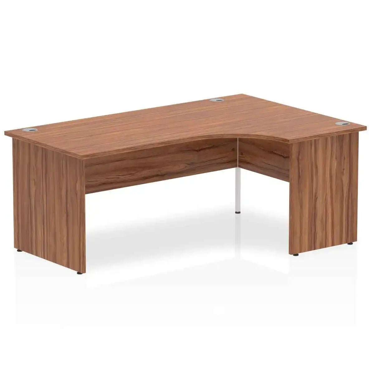 Impulse Crescent Desk Walnut Top Panel End Leg