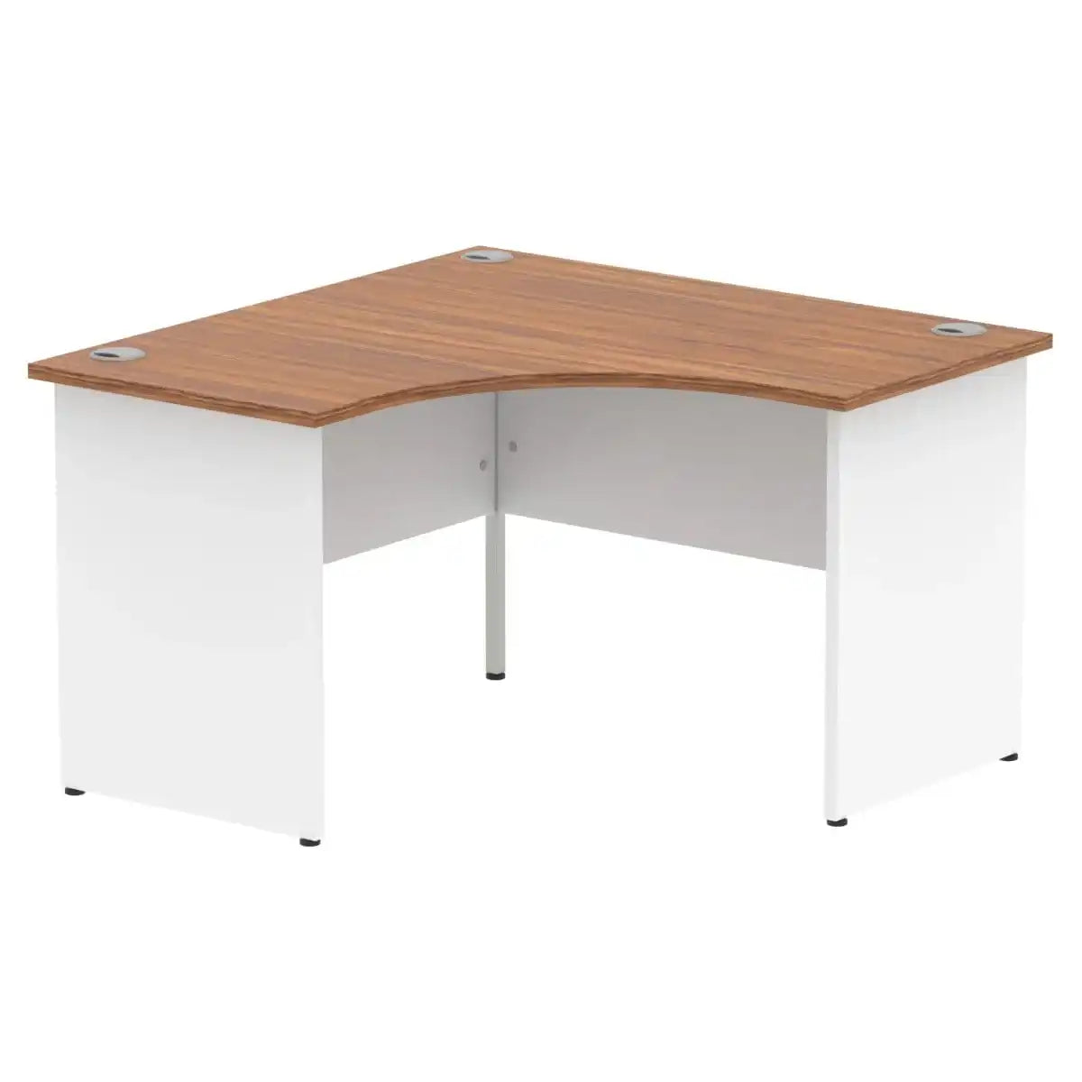 Impulse Crescent Desk with Walnut Top and White Panel End Leg - Price Crash Furniture