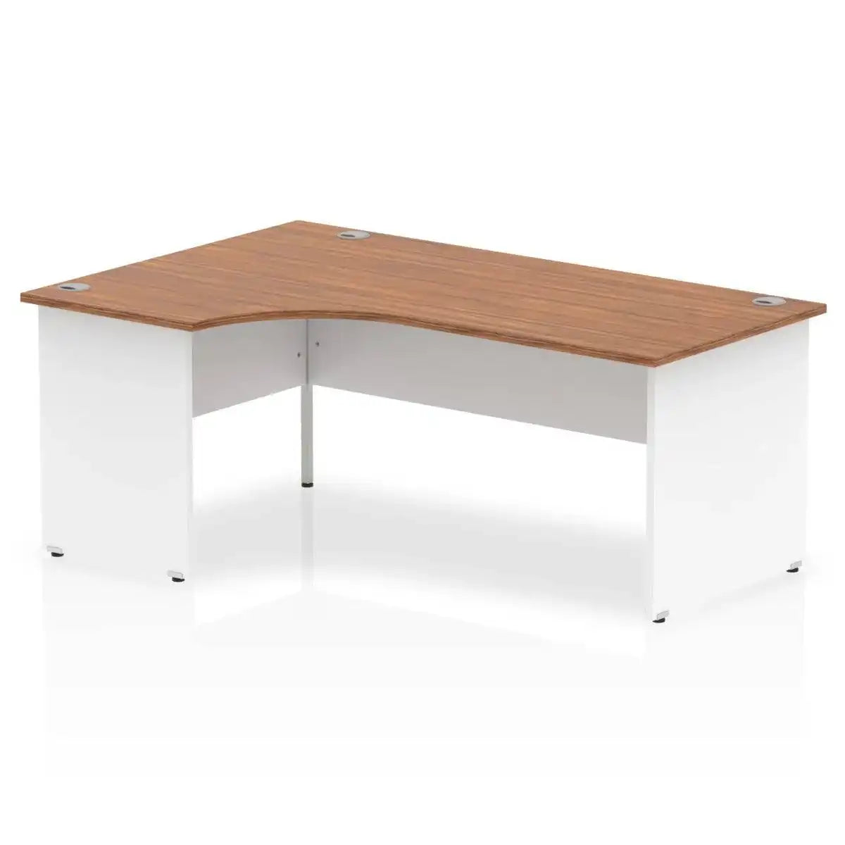 Impulse Crescent Desk with Walnut Top and White Panel End Leg - Price Crash Furniture