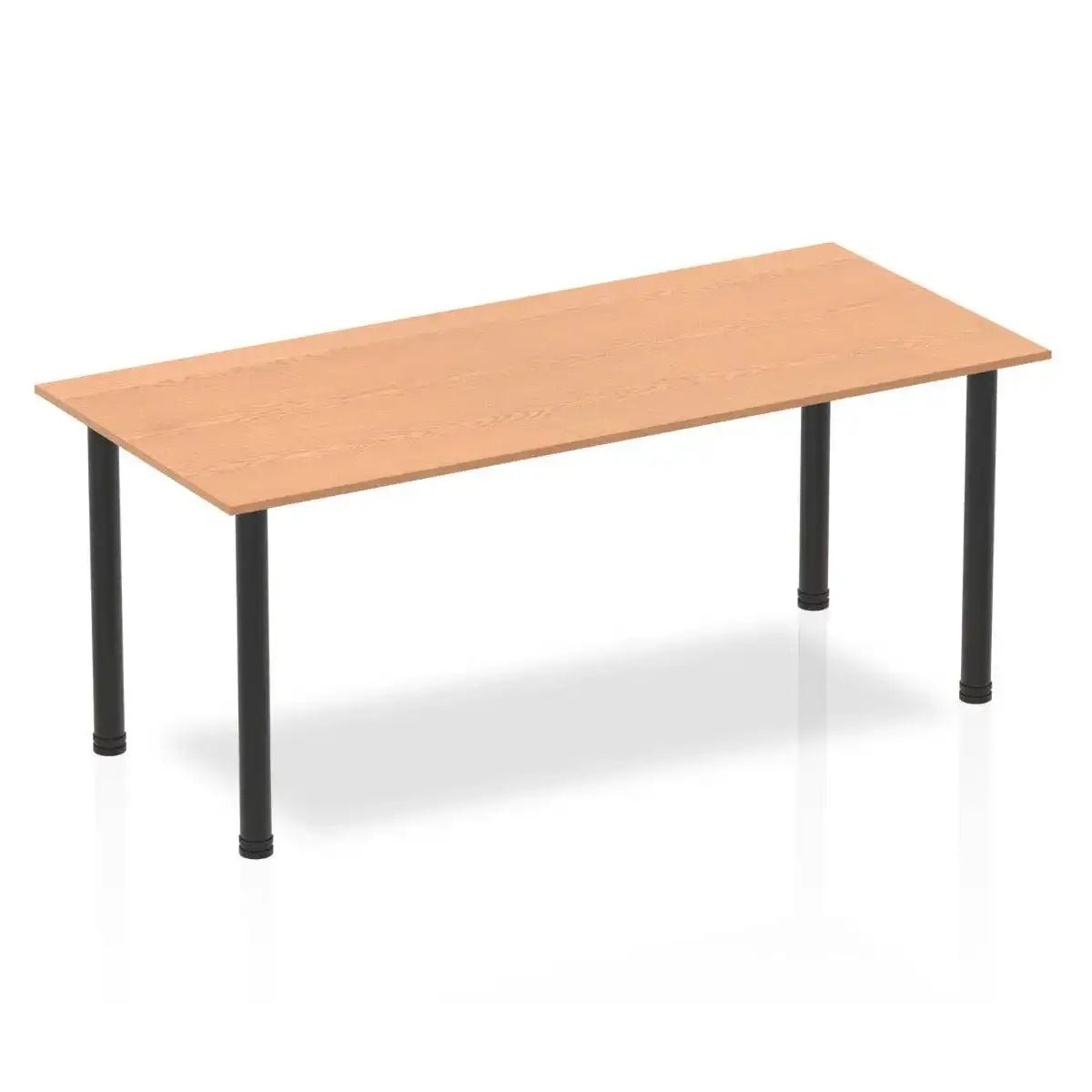Impulse Square Table Oak Top Post Leg