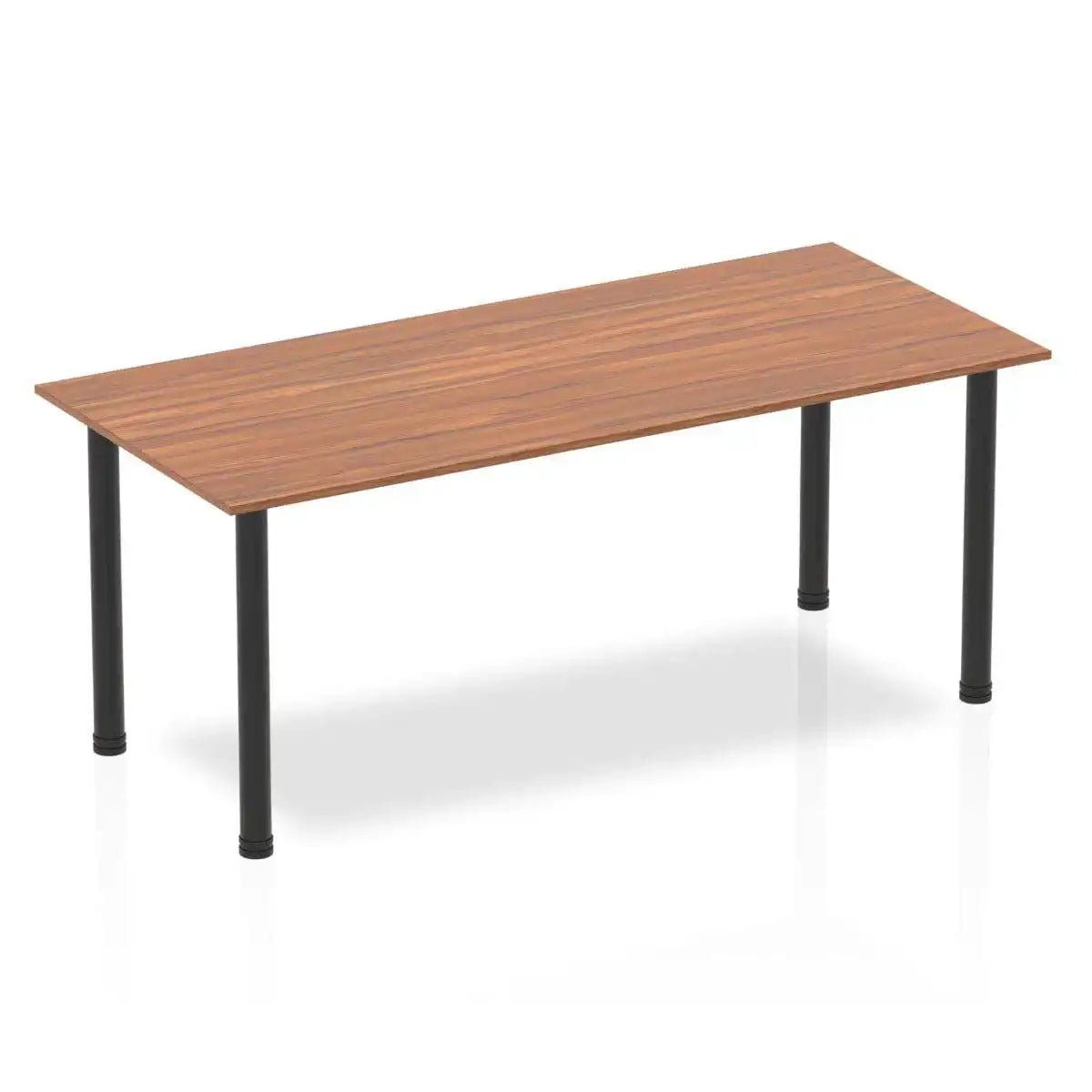 Impulse Square Table Walnut Top Post Leg