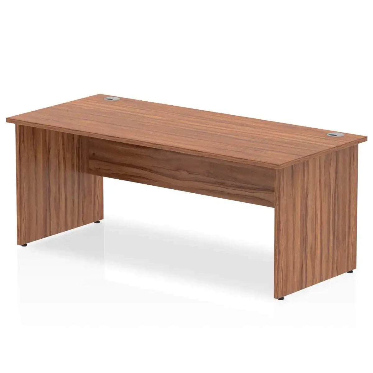 Impulse Straight Desk Walnut Top Panel End Leg
