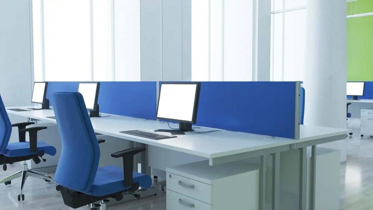 Impulse Straight Desk Top Silver Cantilever Leg