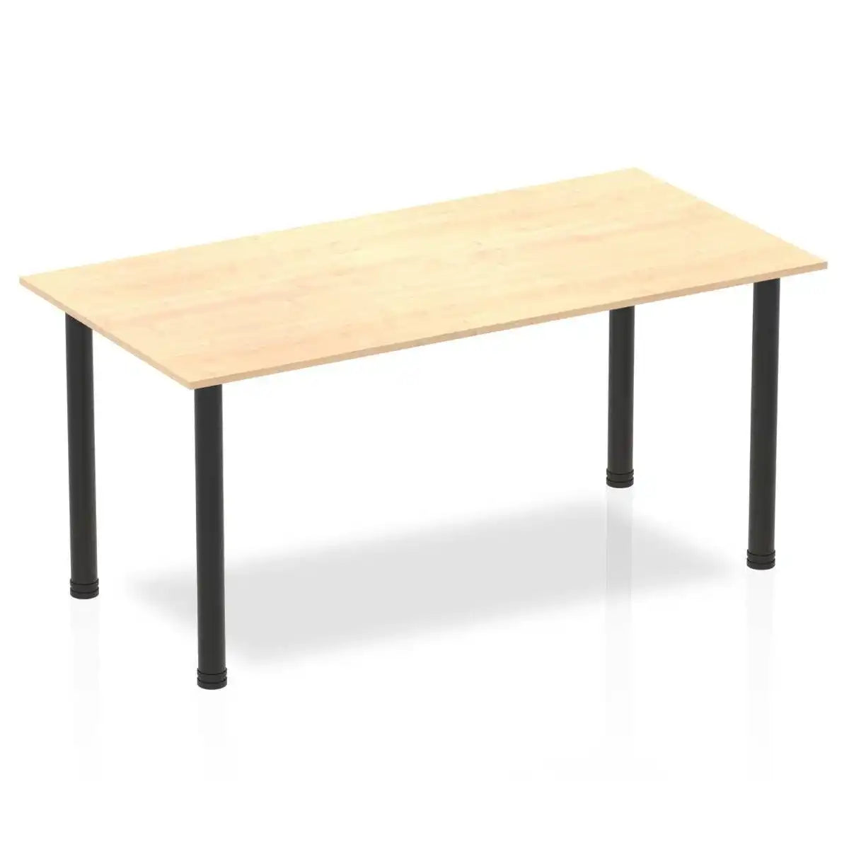 Impulse Straight Table with Maple Top and Black Post Leg - Price Crash Furniture
