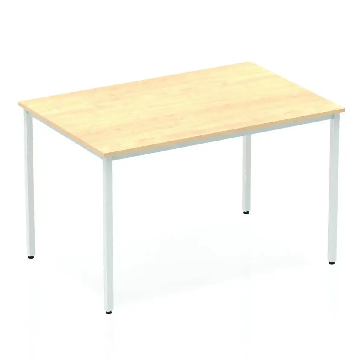 Impulse Straight Table with Maple Top and Silver Box Frame Leg - Price Crash Furniture