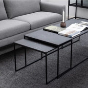 Infinity Square Coffee Table Set Matt Black Set Of 3 - Price Crash Furniture