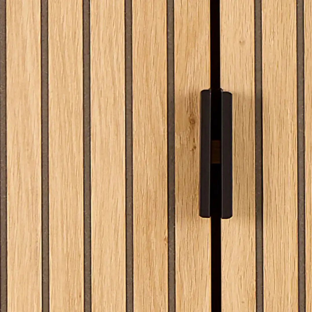 Jaipur Cabinet 2 Doors 3 Shelves With Oak Lamella Front - Price Crash Furniture