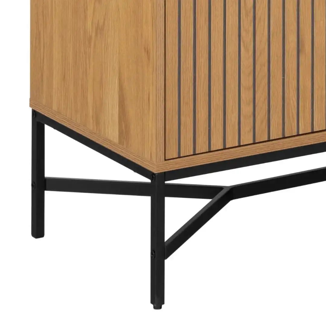 Jaipur Display Cabinet With 4 doors and 6 Shelves in Wild Oak - Price Crash Furniture