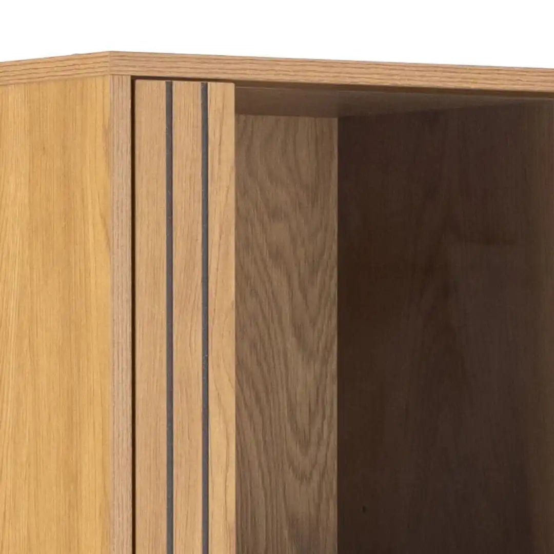 Jaipur Display Cabinet With 4 doors and 6 Shelves in Wild Oak - Price Crash Furniture