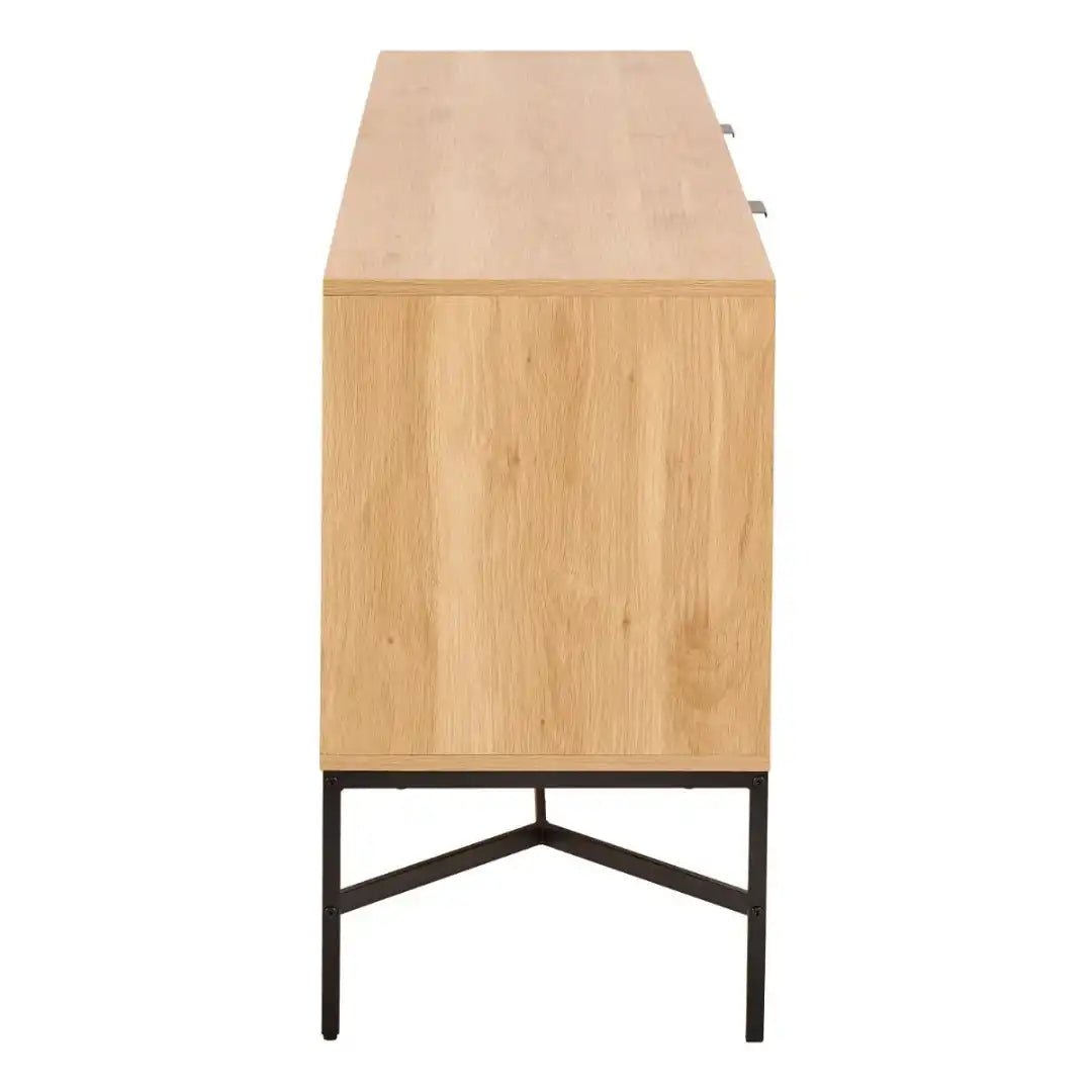 Jaipur Sideboard With 2 Doors and 2 Shelves in Oak - Price Crash Furniture