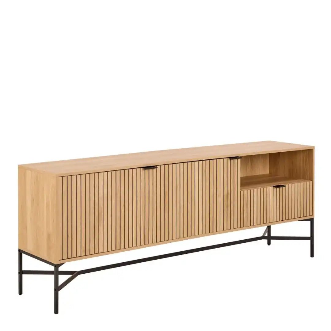 Jaipur Sideboard With 2 Doors and 2 Shelves in Oak - Price Crash Furniture