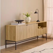 Jaipur Sideboard With 2 Doors and 2 Shelves in Oak - Price Crash Furniture