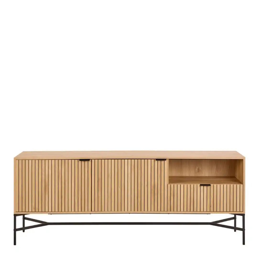 Jaipur Sideboard With 2 Doors and 2 Shelves in Oak - Price Crash Furniture