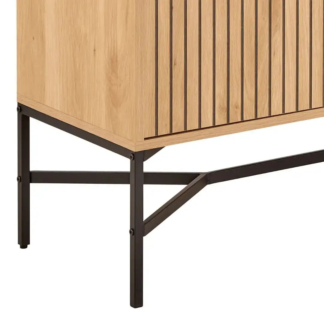 Jaipur Sideboard With 2 Doors and 2 Shelves in Oak - Price Crash Furniture