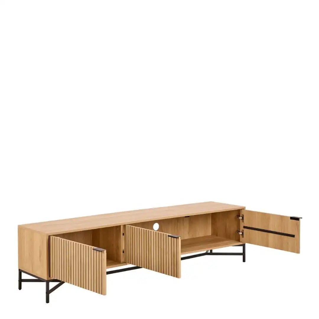 Jaipur TV Unit With 3 Doors 176cm Wide in Oak - Price Crash Furniture