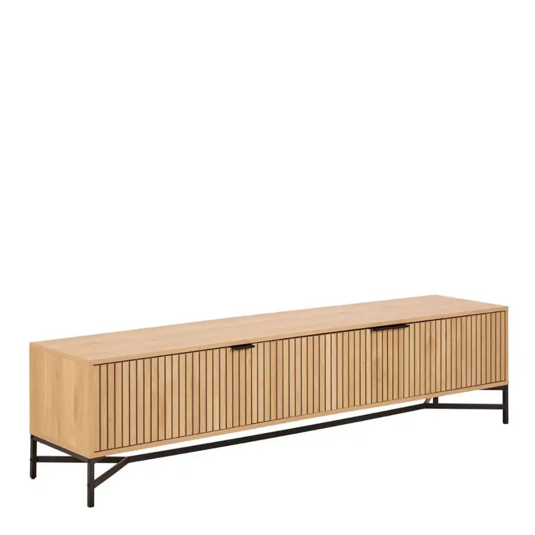 Jaipur TV Unit With 3 Doors 176cm Wide in Oak - Price Crash Furniture