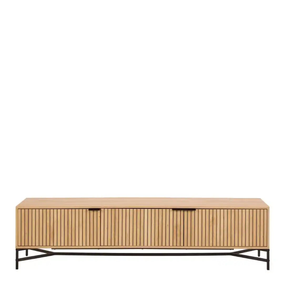 Jaipur TV Unit With 3 Doors 176cm Wide in Oak - Price Crash Furniture