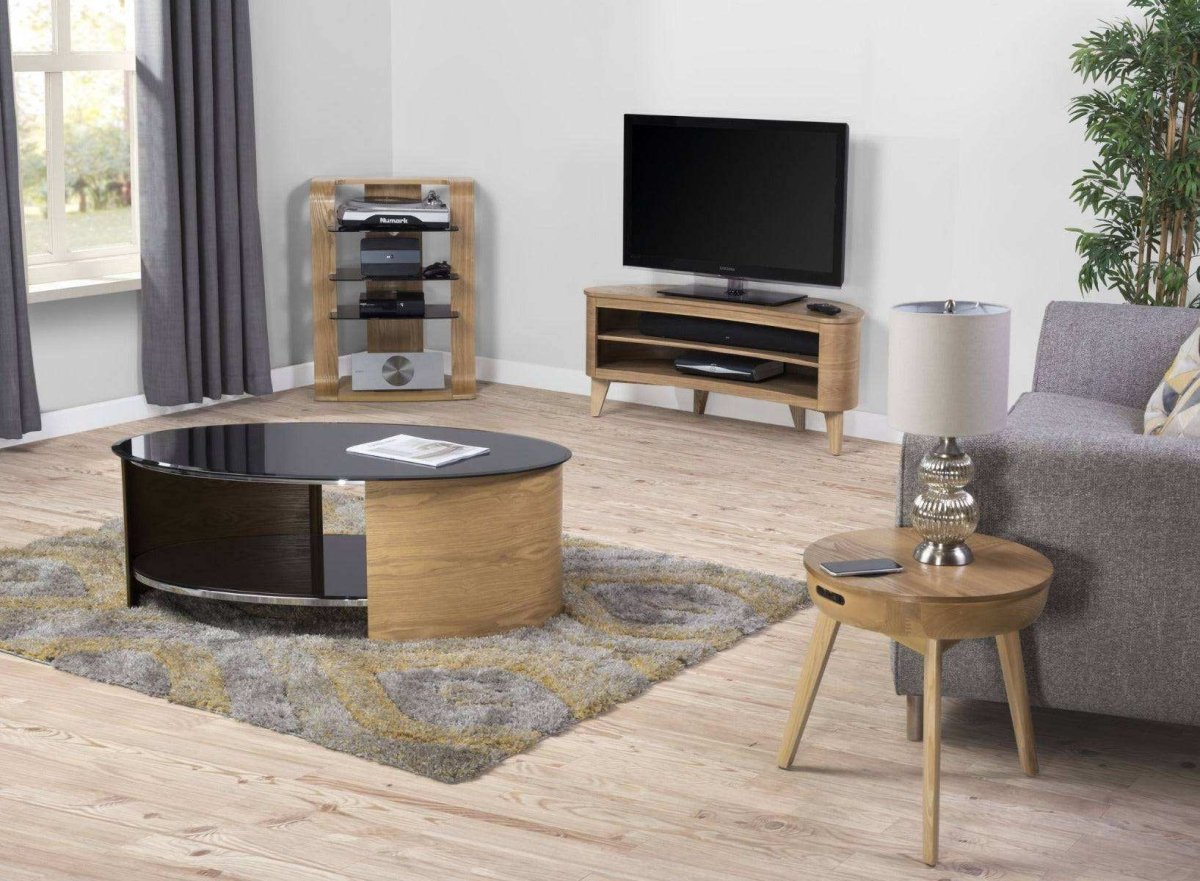 JF204 Florence Entertainment Unit / Hi - Fi Stand in Oak by Jual - Price Crash Furniture
