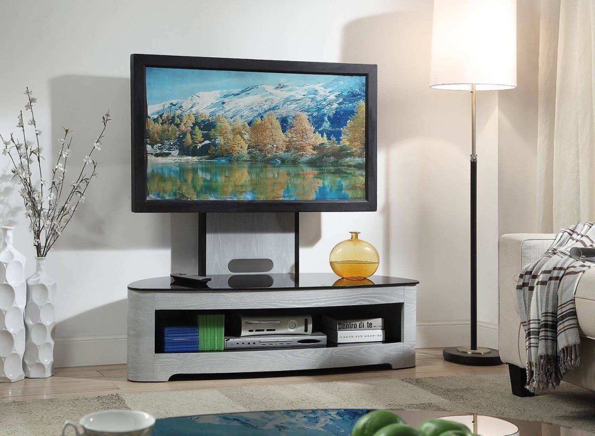 JF209 Florence Cantilever TV Stand in Grey for up to 50" TVs by Jual - Price Crash Furniture
