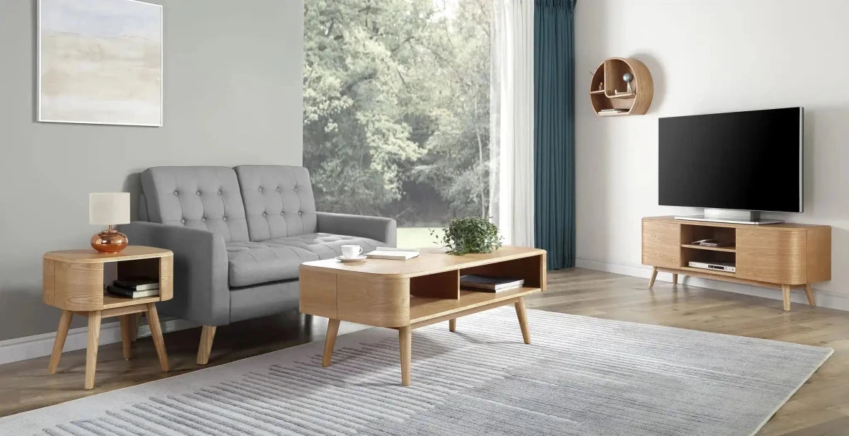 JF810 Oslo TV Stand in Oak by Jual Furnishings - Price Crash Furniture