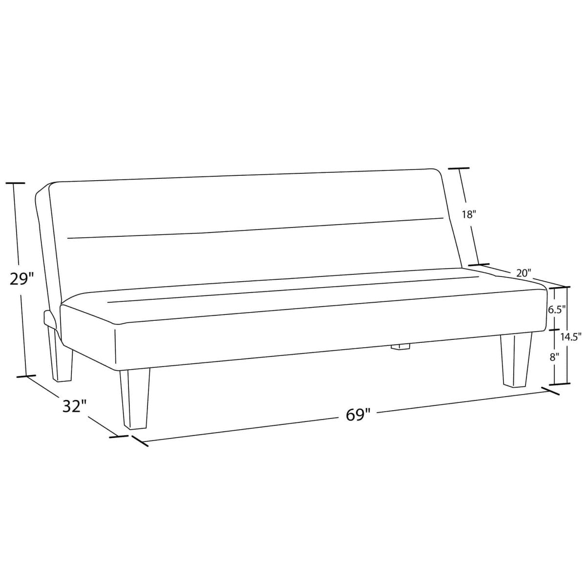 Kebo Futon in Blue Velvet by Dorel - Price Crash Furniture
