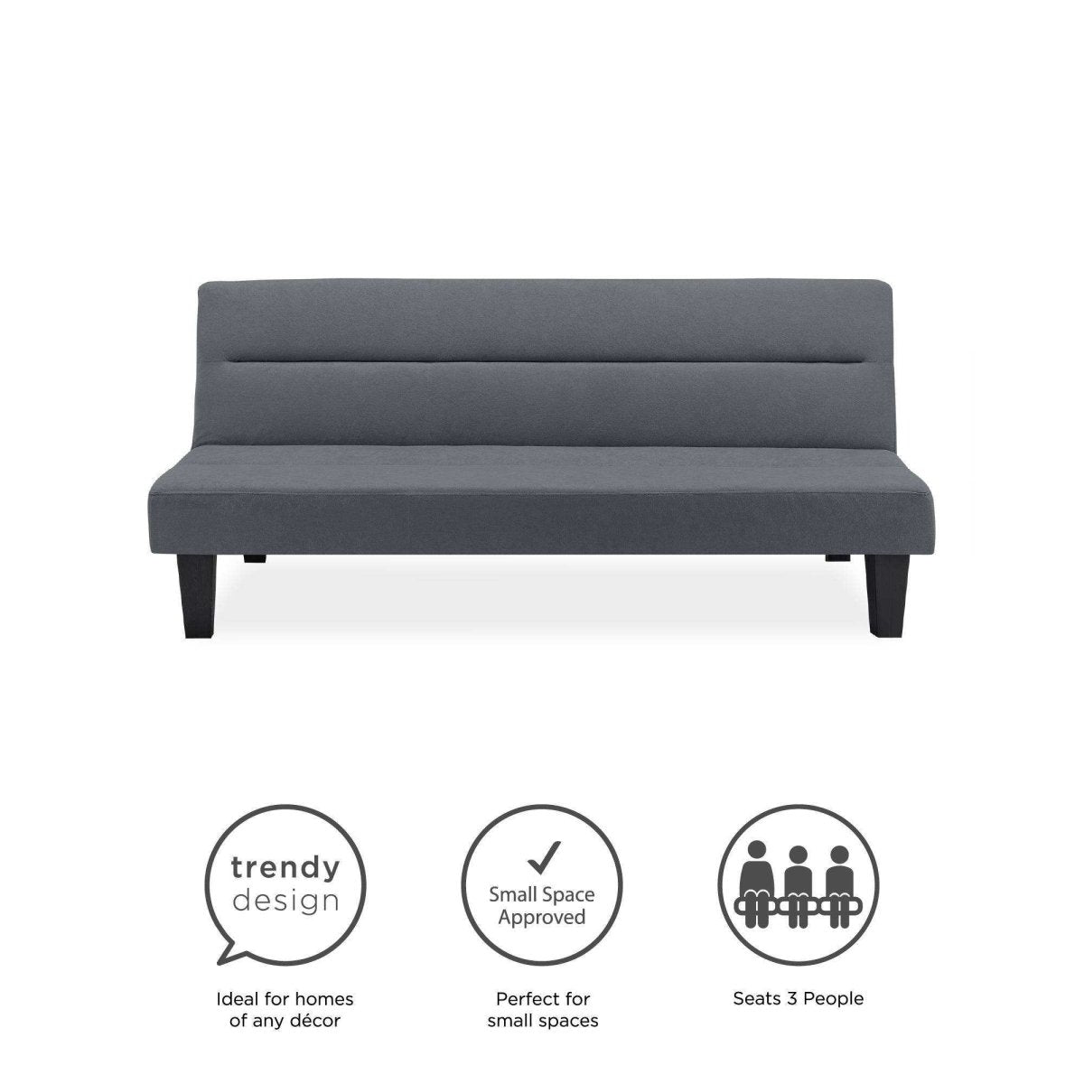 Kebo Futon in Grey Velvet by Dorel - Price Crash Furniture