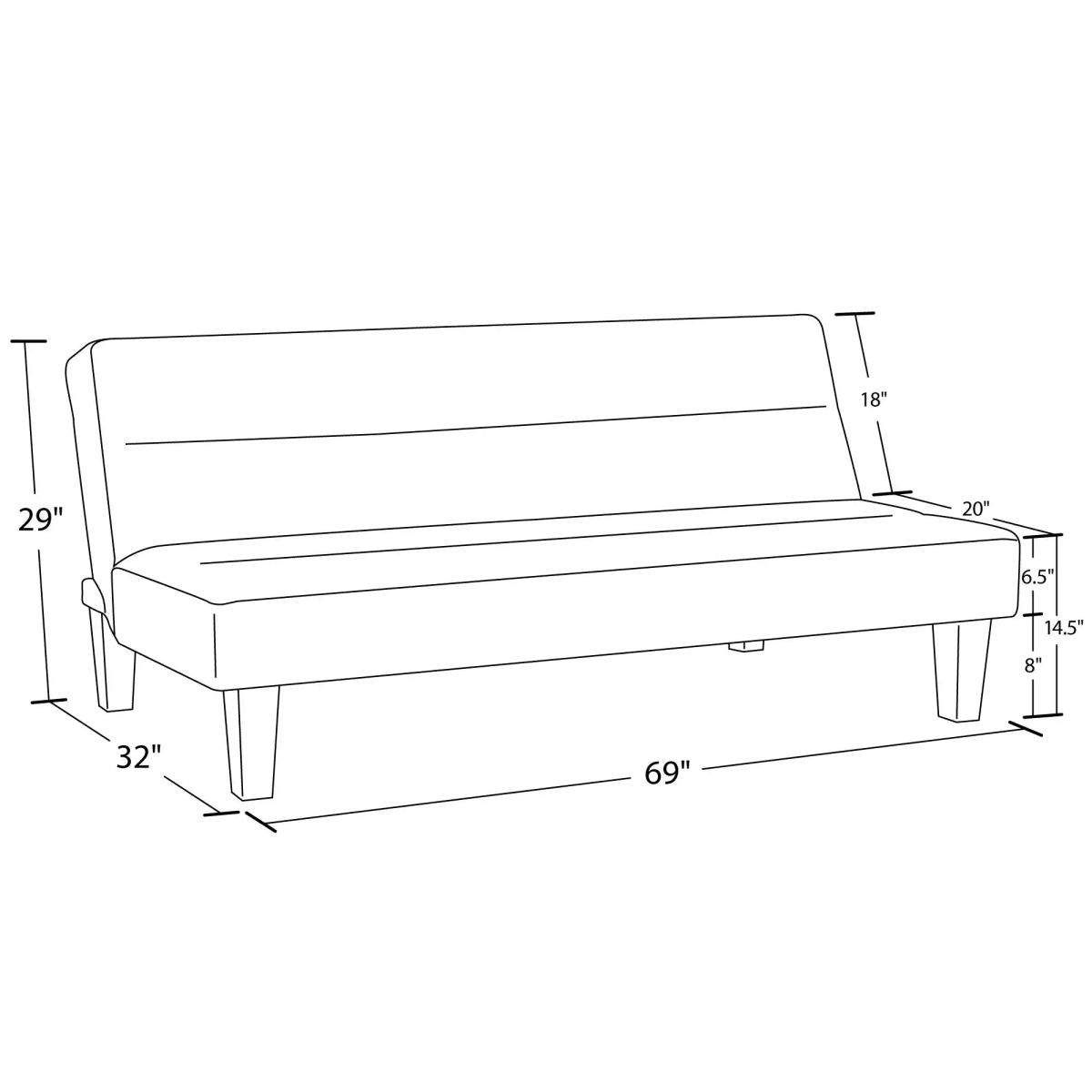 Kebo Futon in Grey Velvet by Dorel - Price Crash Furniture