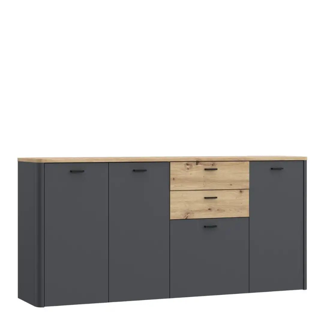Klara 4 Door 2 Drawer Chest in Grey and Oak - Price Crash Furniture