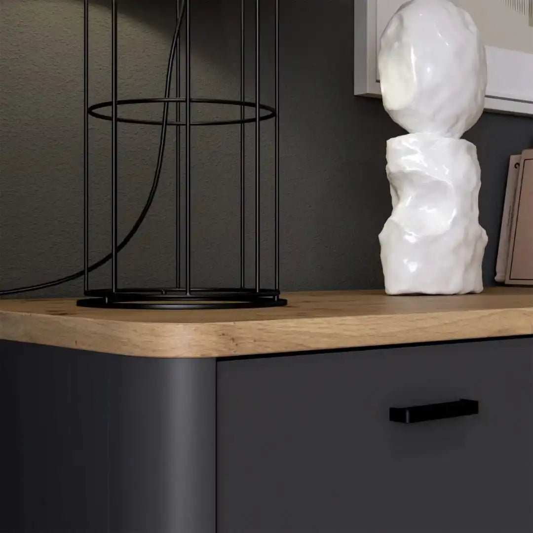 Klara 4 Door 2 Drawer Chest in Grey and Oak - Price Crash Furniture