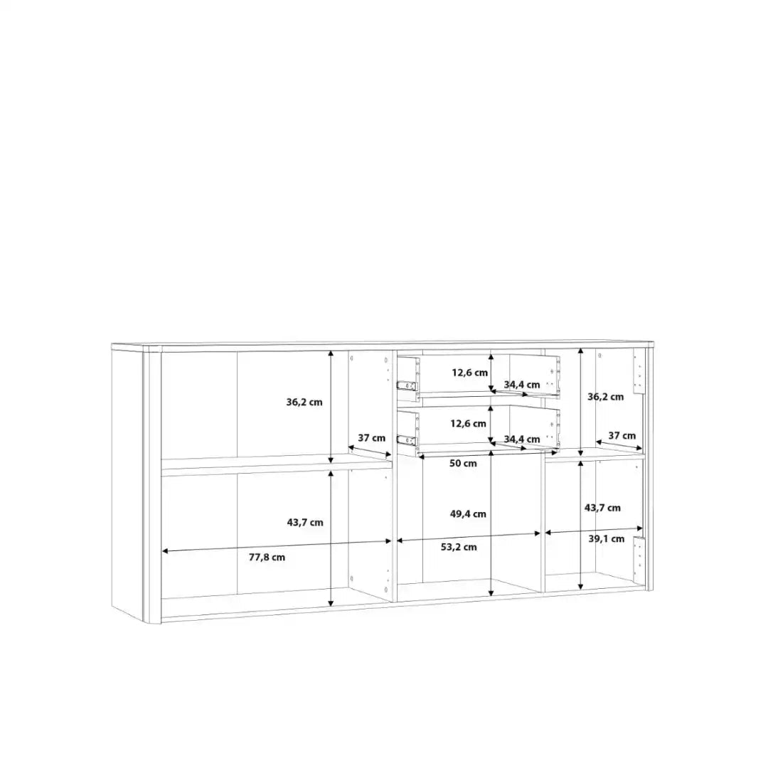 Klara 4 Door 2 Drawer Chest in Grey and Oak - Price Crash Furniture