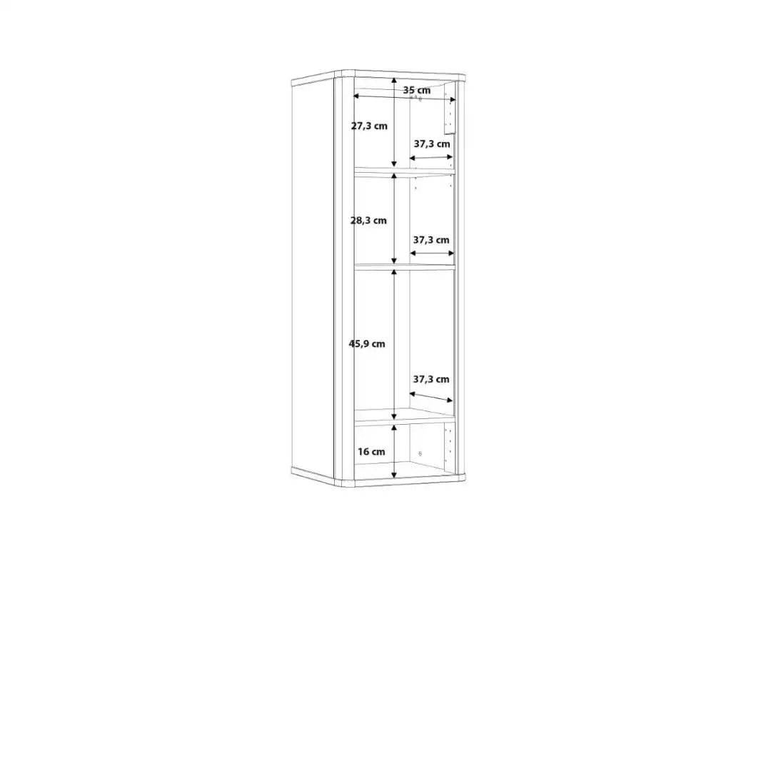 Klara Display Cabinet with 1 Glass Door in Grey and Oak - Price Crash Furniture