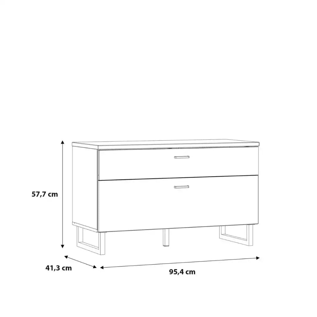 Klara TV Unit with 1 Drawer 1 Flip Door in Grey and Oak - Price Crash Furniture