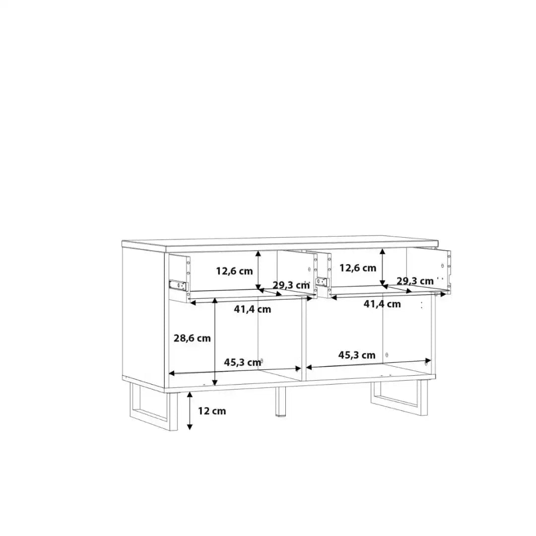 Klara TV Unit with 1 Drawer 1 Flip Door in Grey and Oak - Price Crash Furniture