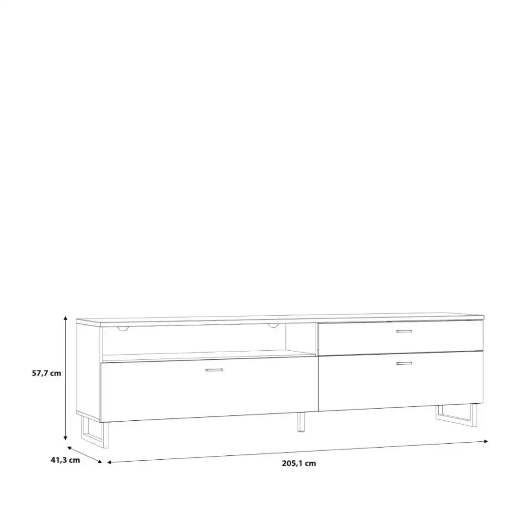 Klara TV Unit with 1 Drawer 2 Flip Doors in Grey and Oak inc LED Lighting - Price Crash Furniture
