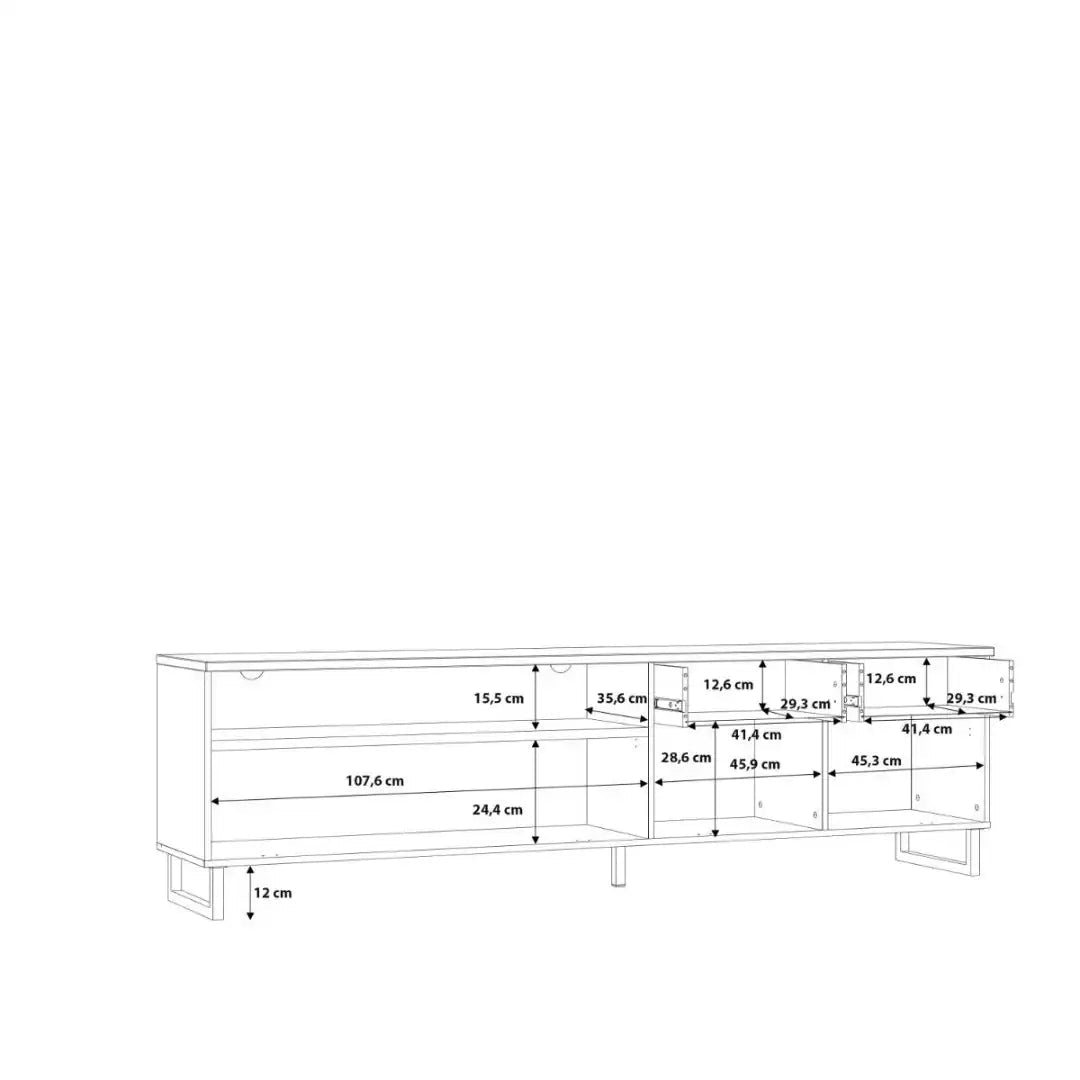 Klara TV Unit with 1 Drawer 2 Flip Doors in Grey and Oak inc LED Lighting - Price Crash Furniture
