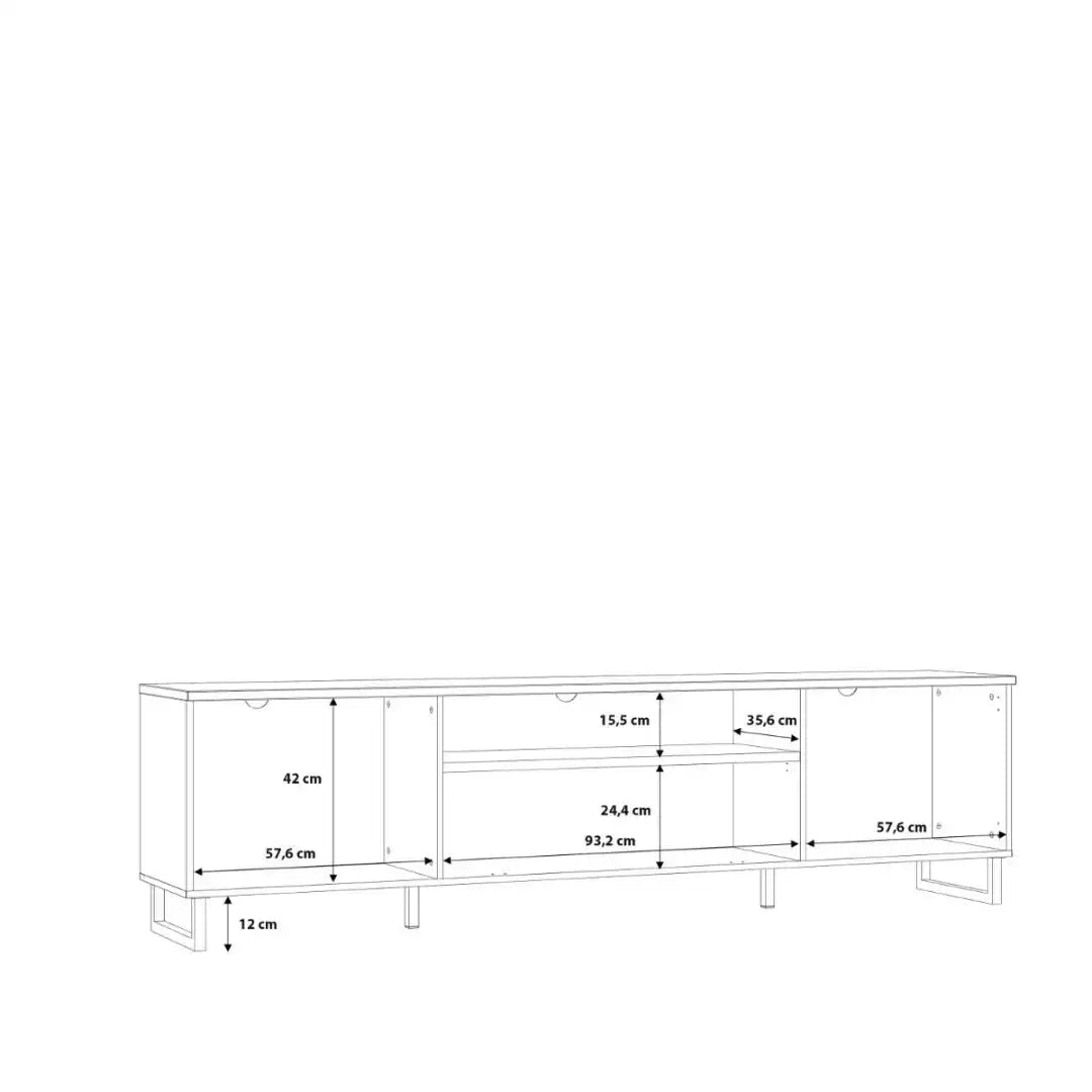 Klara TV Unit with 2 Drawers 1 Flip Door in Grey and Oak - Price Crash Furniture