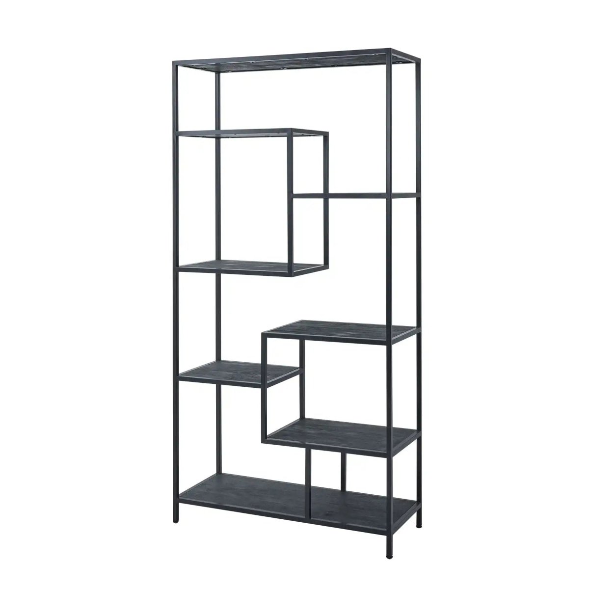 Large Black Multi Shelf Unit - Price Crash Furniture