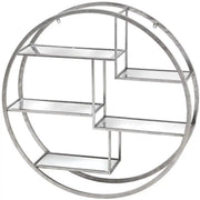Large Circular Silver Wall Hanging Multi Shelf - Price Crash Furniture