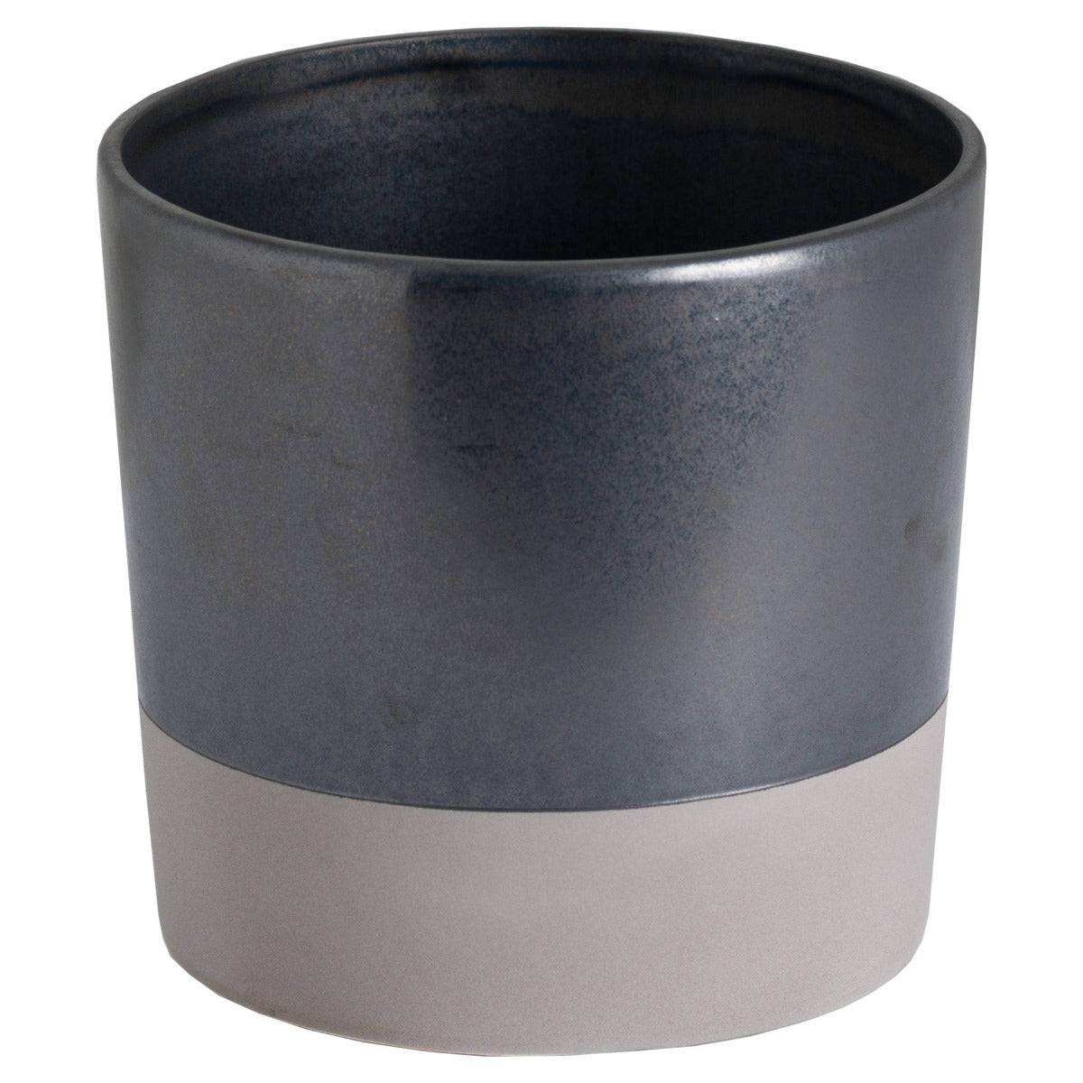 Large Metallic Grey Ceramic Planter - Price Crash Furniture