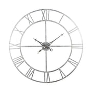 Large Silver Foil Skeleton Wall Clock - Price Crash Furniture