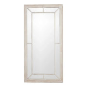 Large Washed Wood Framed Window Mirror - Price Crash Furniture