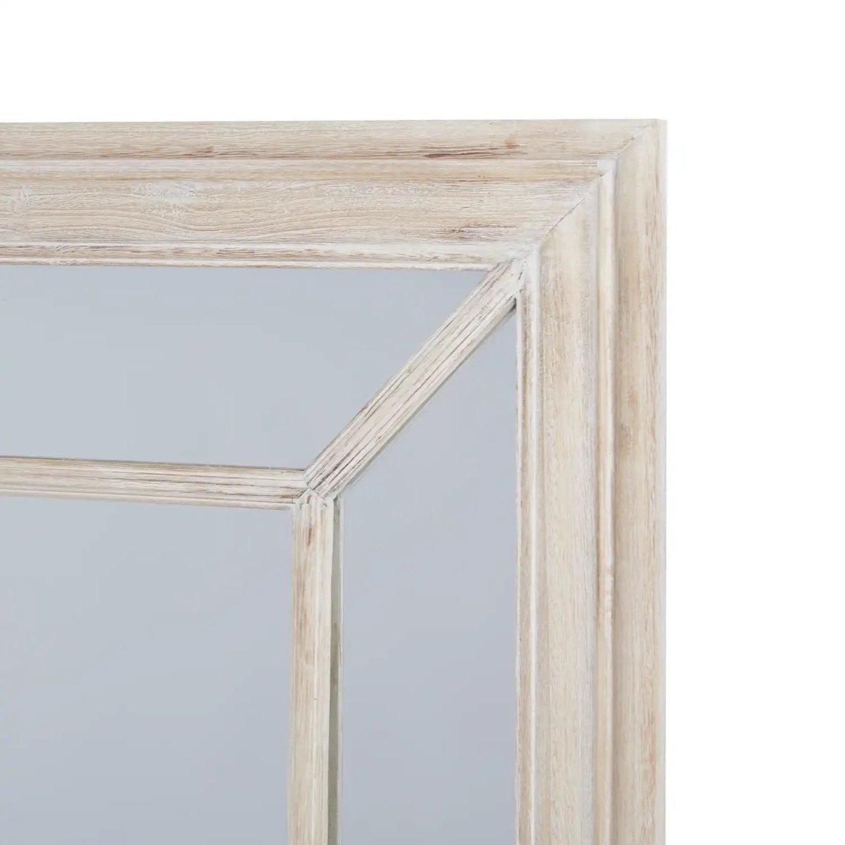 Large Washed Wood Framed Window Mirror - Price Crash Furniture