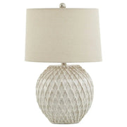 Lattice Ceramic Table Lamp With Linen Shade - Price Crash Furniture